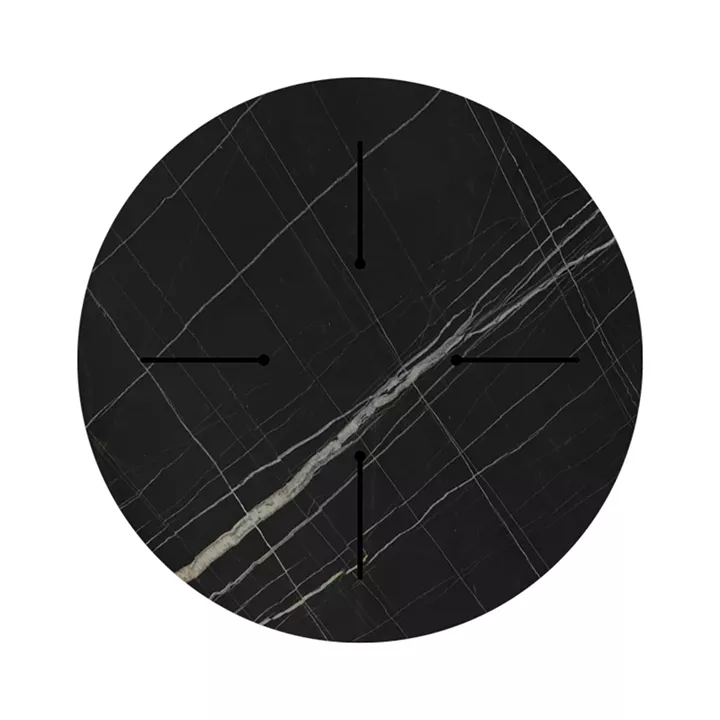 Επιφάνεια τραπεζιού Relian pakoworld HPL μαύρο όψη μαρμάρου Φ60εκ πάχους 12mm