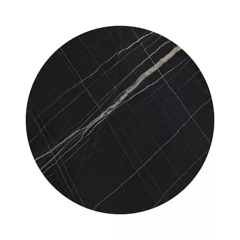 Επιφάνεια τραπεζιού Relian pakoworld HPL μαύρο όψη μαρμάρου Φ60εκ πάχους 12mm