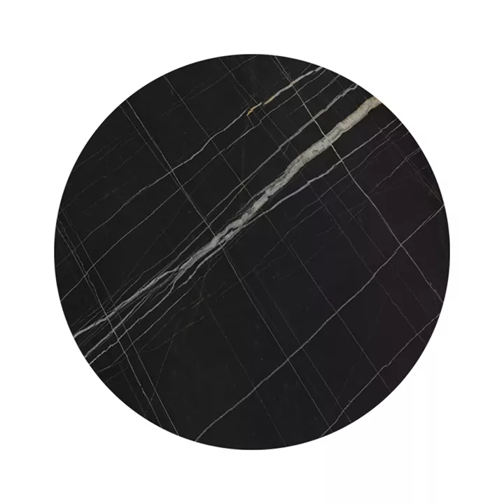 Επιφάνεια τραπεζιού Relian pakoworld HPL μαύρο όψη μαρμάρου Φ60εκ πάχους 12mm