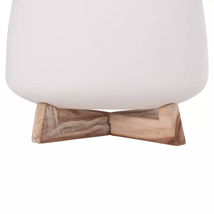 ΓΛΑΣΤΡΑ ΕΣ.ΧΩΡΟΥ FRELLO HM4674.02L ΛΕΥΚΟ FIBER CEMENT--TEAK ΒΑΣΗ 29x29x23,5Υεκ.