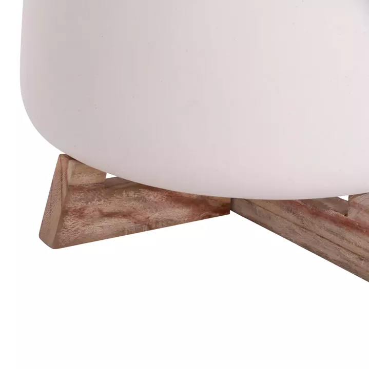 ΓΛΑΣΤΡΑ ΕΣ.ΧΩΡΟΥ FRELLO HM4674.02L ΛΕΥΚΟ FIBER CEMENT--TEAK ΒΑΣΗ 29x29x23,5Υεκ.