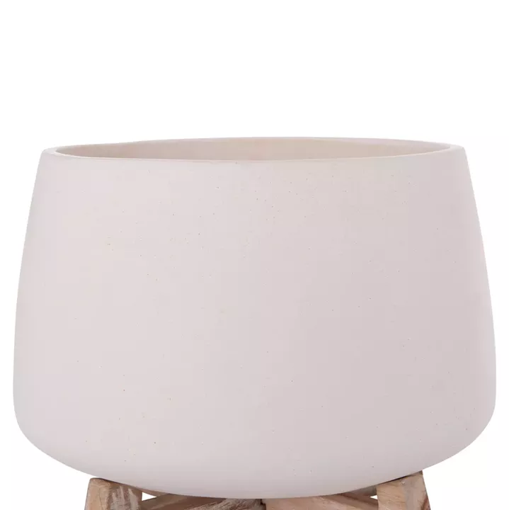 ΓΛΑΣΤΡΑ ΕΣ.ΧΩΡΟΥ FRELLO HM4674.02L ΛΕΥΚΟ FIBER CEMENT--TEAK ΒΑΣΗ 29x29x23,5Υεκ.