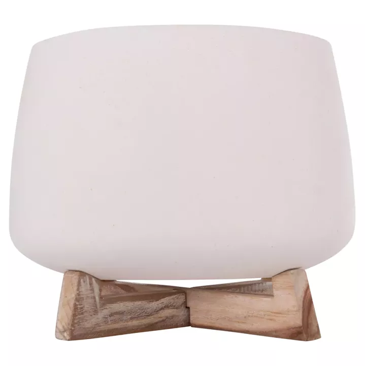 ΓΛΑΣΤΡΑ ΕΣ.ΧΩΡΟΥ FRELLO HM4674.02L ΛΕΥΚΟ FIBER CEMENT--TEAK ΒΑΣΗ 29x29x23,5Υεκ.