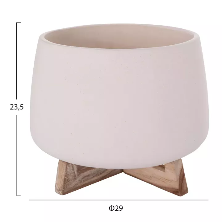 ΓΛΑΣΤΡΑ ΕΣ.ΧΩΡΟΥ FRELLO HM4674.02L ΛΕΥΚΟ FIBER CEMENT--TEAK ΒΑΣΗ 29x29x23,5Υεκ.