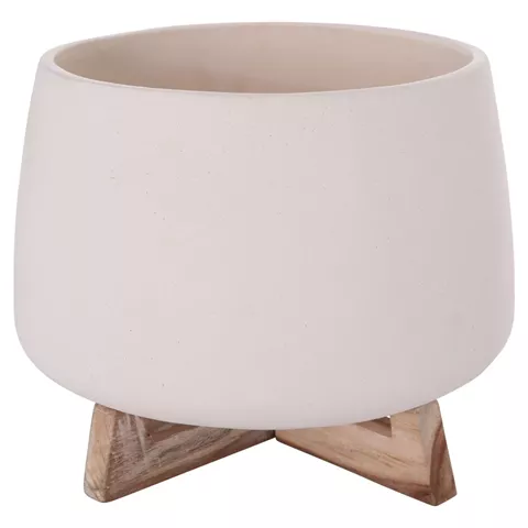 ΓΛΑΣΤΡΑ ΕΣ.ΧΩΡΟΥ FRELLO HM4674.02L ΛΕΥΚΟ FIBER CEMENT--TEAK ΒΑΣΗ 29x29x23,5Υεκ.