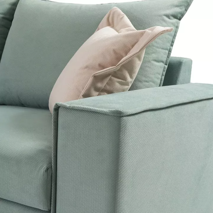 Corner sofa Romantic pakoworld right corner fabric Ciel-Cream 290x235x95cm