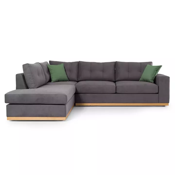 Corner sofa Boston pakoworld right corner anthracite-cypress fabric 280x225x90cm