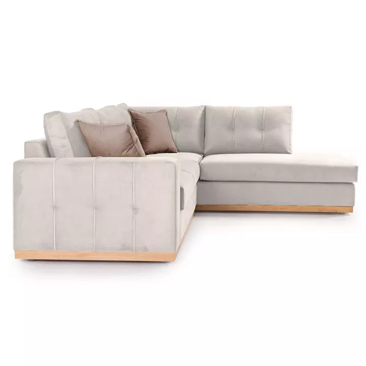 Γωνιακός καναπές αριστερή γωνία Boston pakoworld ύφασμα cream-mocha 280x225x90εκ