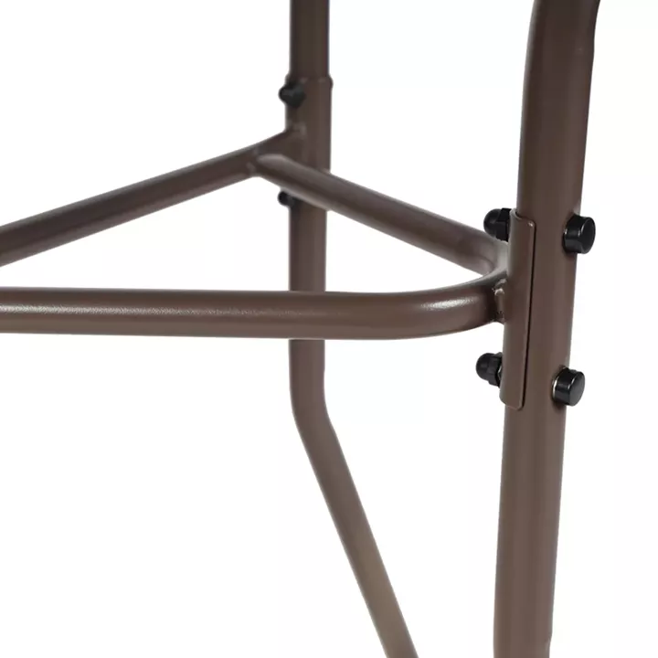 Τραπέζι ημικυκλικό Bion pakoworld γυαλί-μέταλλο σε καφέ απόχρωση 70x40x65εκ