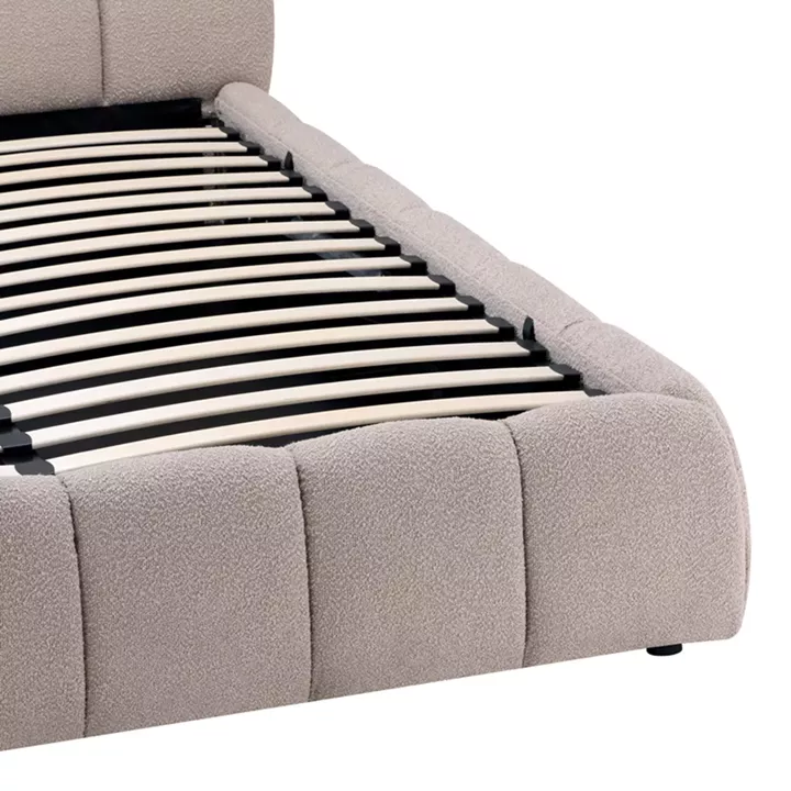 Κρεβάτι Jeby pakoworld ύφασμα σε μπεζ απόχρωση με αποθηκευτικό χώρο 160x200εκ