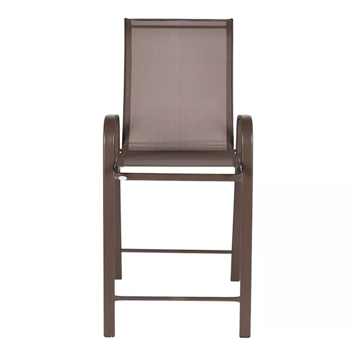 Σκαμπό μπαρ μεσαίου ύψους Calan pakoworld σκούρο καφέ μέταλλο-textilene σε καφέ απόχρωση 55x70x114εκ