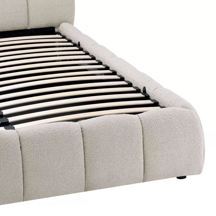 Κρεβάτι Jeby pakoworld ύφασμα σε κρεμ απόχρωση με αποθηκευτικό χώρο 160x200εκ