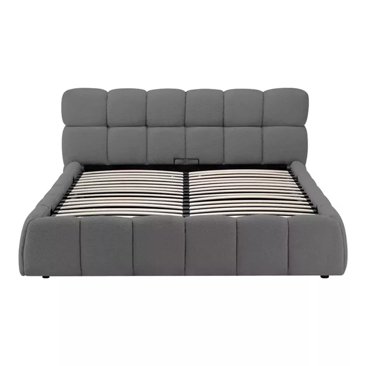 Κρεβάτι Jeby pakoworld ύφασμα σε ανθρακί απόχρωση με αποθηκευτικό χώρο 160x200εκ