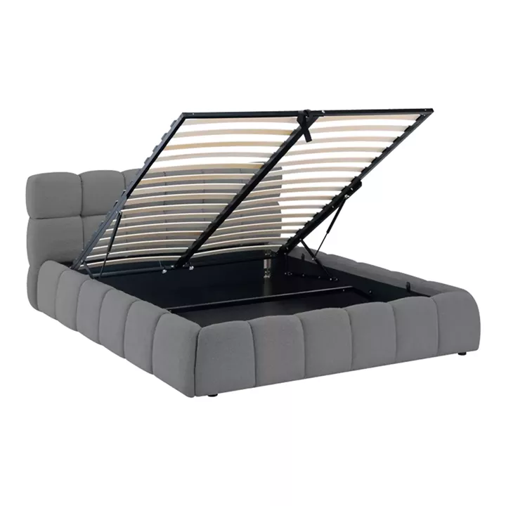 Κρεβάτι Jeby pakoworld ύφασμα σε ανθρακί απόχρωση με αποθηκευτικό χώρο 160x200εκ