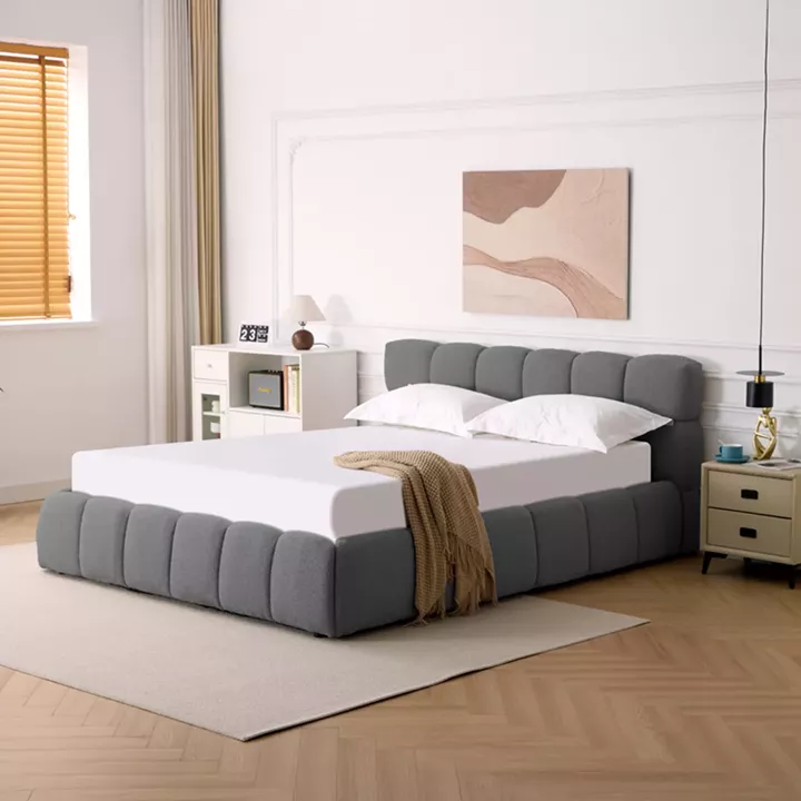 Κρεβάτι Jeby pakoworld ύφασμα σε ανθρακί απόχρωση με αποθηκευτικό χώρο 160x200εκ