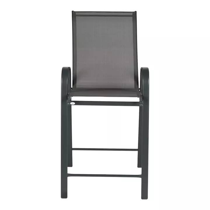 Σκαμπό μπαρ μεσαίου ύψους Calan pakoworld μέταλλο-textilene σε ανθρακί απόχρωση 55x70x114εκ