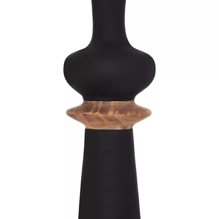 ΔΙΑΚΟΣΜΗΤΙΚΟ ΒΑΖΟ ΔΑΠΕΔΟΥ NEBULA HM4660.01L FIBER CEMENT ΜΑΥΡΟ--ΞΥΛΟ ΤΕΑΚ Φ45x172Υεκ