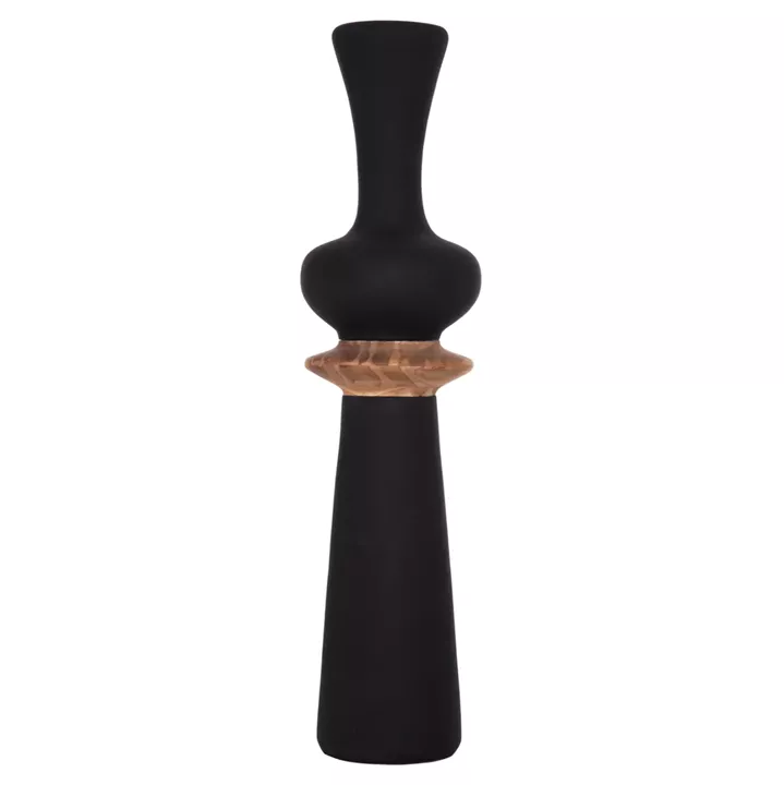 ΔΙΑΚΟΣΜΗΤΙΚΟ ΒΑΖΟ ΔΑΠΕΔΟΥ NEBULA HM4660.01L FIBER CEMENT ΜΑΥΡΟ--ΞΥΛΟ ΤΕΑΚ Φ45x172Υεκ