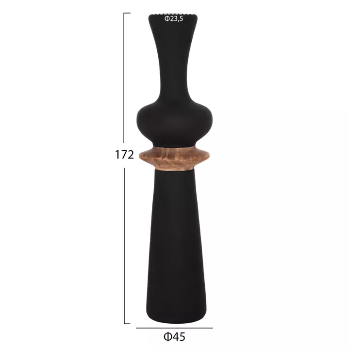 ΔΙΑΚΟΣΜΗΤΙΚΟ ΒΑΖΟ ΔΑΠΕΔΟΥ NEBULA HM4660.01L FIBER CEMENT ΜΑΥΡΟ--ΞΥΛΟ ΤΕΑΚ Φ45x172Υεκ