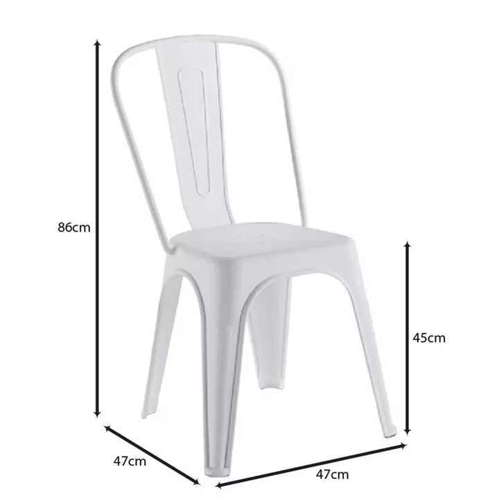 RELIX PP Καρέκλα Στοιβαζόμενη, PP Απόχρωση Άσπρο