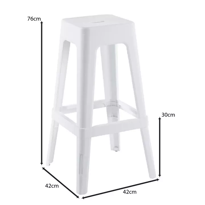 RELIX PP Σκαμπό BAR Στοιβαζόμενο, PP Απόχρωση Άσπρο