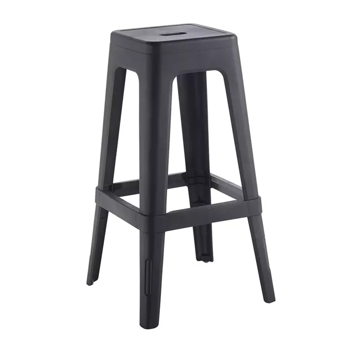 RELIX PP Σκαμπό BAR Στοιβαζόμενο, PP Απόχρωση Μαύρο