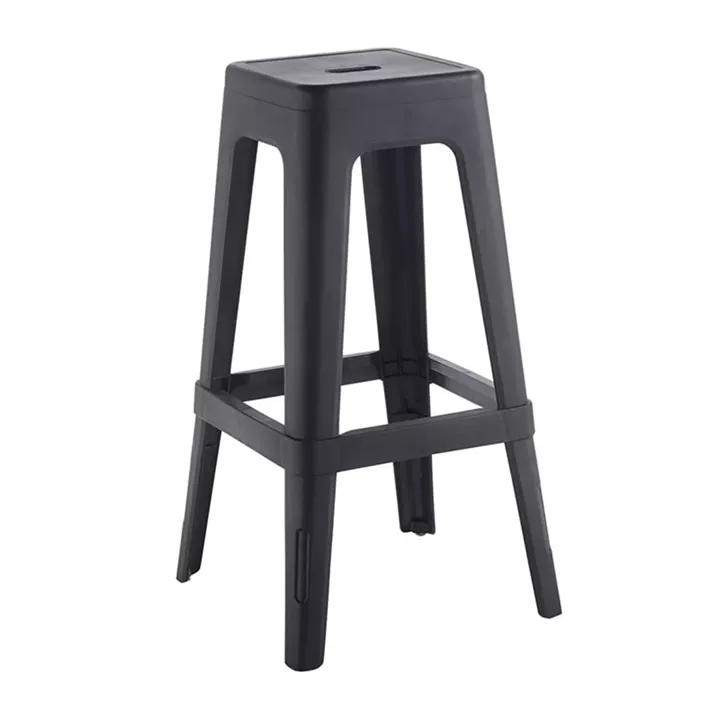 RELIX PP Σκαμπό BAR Στοιβαζόμενο, PP Απόχρωση Μαύρο