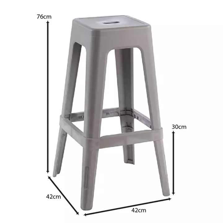 RELIX PP Σκαμπό BAR Στοιβαζόμενο, PP Απόχρωση Sand Beige