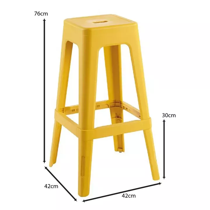 RELIX PP Σκαμπό BAR Στοιβαζόμενο, PP Απόχρωση Κροκί