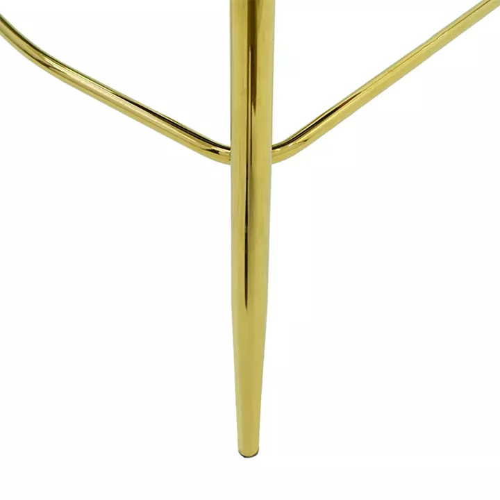 Σκαμπό μπαρ Nataly pakoworld βελούδο κεραμιδί-μέταλλο χρυσό