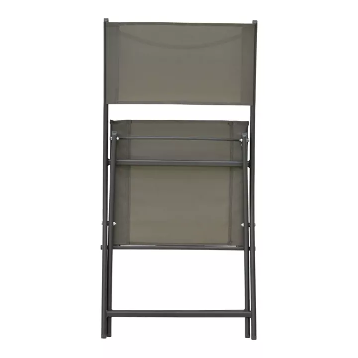 Καρέκλα Jeve pakoworld πτυσσόμενη μέταλλο-textilene σε ανθρακί απόχρωση 46x51x81εκ