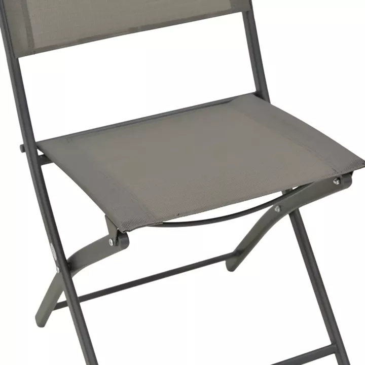 Καρέκλα Jeve pakoworld πτυσσόμενη μέταλλο-textilene σε ανθρακί απόχρωση 46x51x81εκ