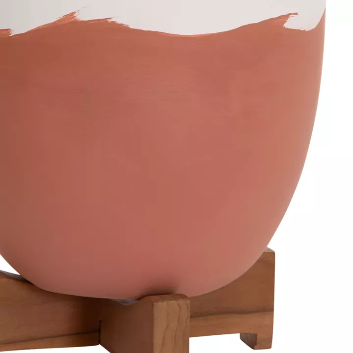 ΓΛΑΣΤΡΕΣ ΣΕΤ 2ΤΜΧ SEON HM4686.08 TERRACOTTA ΣΕ ΛΕΥΚΟ & ΤΕΡΑΚΟΤΑ--TEAK ΒΑΣΗ