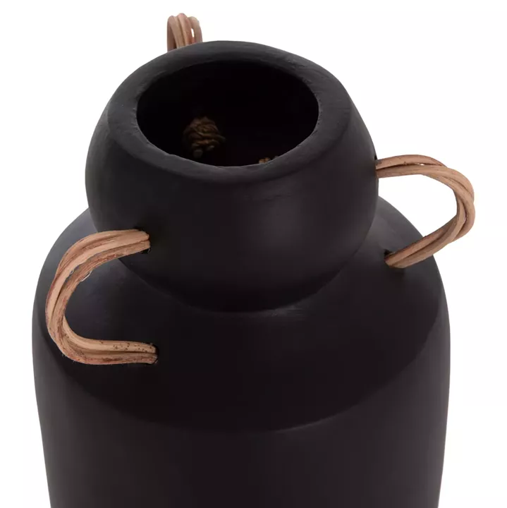 ΔΙΑΚΟΣΜΗΤΙΚΟ ΒΑΖΟ MIBO HM4688.01M ΤΕΡΑΚΟΤΑ ΜΑΥΡH--ΧΕΡΟΥΛΙΑ ΦΥΣΙΚΟ RATTAN Φ16,5x26Υεκ