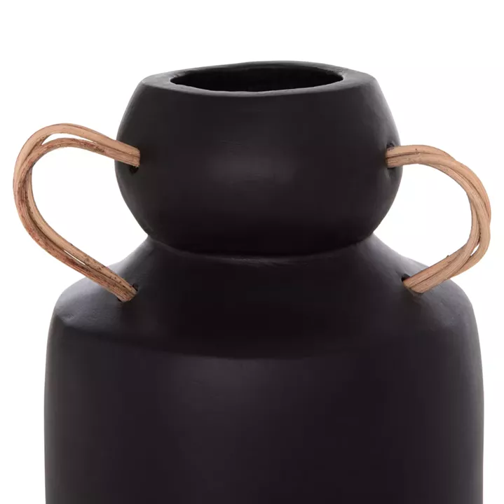 ΔΙΑΚΟΣΜΗΤΙΚΟ ΒΑΖΟ MIBO HM4688.01M ΤΕΡΑΚΟΤΑ ΜΑΥΡH--ΧΕΡΟΥΛΙΑ ΦΥΣΙΚΟ RATTAN Φ16,5x26Υεκ