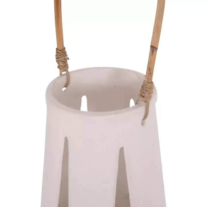 ΕΠΙΤΡΑΠΕΖΙΟ ΦΑΝΑΡΙ ERANTYL HM4696.02L ΛΕΥΚΟ FIBER CEMENT & ΧΕΡΟΥΛΙ RATTAN Φ17x27Yεκ.