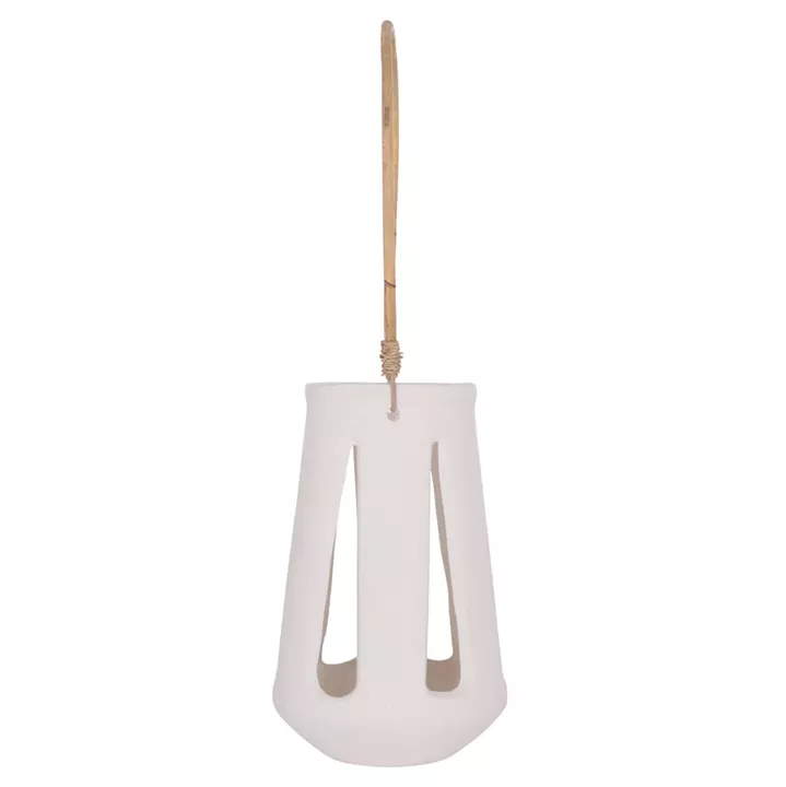 ΕΠΙΤΡΑΠΕΖΙΟ ΦΑΝΑΡΙ ERANTYL HM4696.02L ΛΕΥΚΟ FIBER CEMENT & ΧΕΡΟΥΛΙ RATTAN Φ17x27Yεκ.