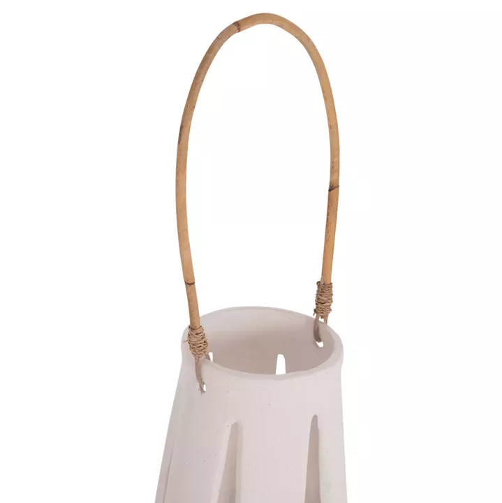 ΕΠΙΤΡΑΠΕΖΙΟ ΦΑΝΑΡΙ ERANTYL HM4696.02L ΛΕΥΚΟ FIBER CEMENT & ΧΕΡΟΥΛΙ RATTAN Φ17x27Yεκ.