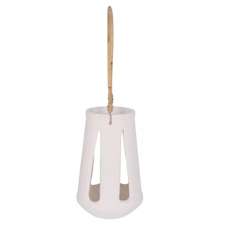 ΕΠΙΤΡΑΠΕΖΙΟ ΦΑΝΑΡΙ ERANTYL HM4696.02L ΛΕΥΚΟ FIBER CEMENT & ΧΕΡΟΥΛΙ RATTAN Φ17x27Yεκ.