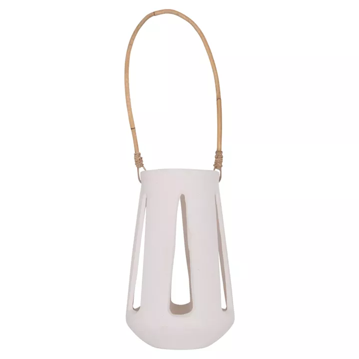 ΕΠΙΤΡΑΠΕΖΙΟ ΦΑΝΑΡΙ ERANTYL HM4696.02L ΛΕΥΚΟ FIBER CEMENT & ΧΕΡΟΥΛΙ RATTAN Φ17x27Yεκ.