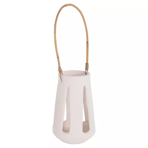 ΕΠΙΤΡΑΠΕΖΙΟ ΦΑΝΑΡΙ ERANTYL HM4696.02L ΛΕΥΚΟ FIBER CEMENT & ΧΕΡΟΥΛΙ RATTAN Φ17x27Yεκ.