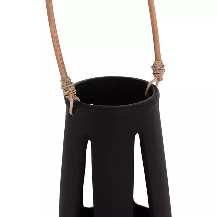 ΕΠΙΤΡΑΠΕΖΙΟ ΦΑΝΑΡΙ ERANTYL HM4696.01L ΜΑΥΡΟ FIBER CEMENT & ΧΕΡΟΥΛΙ RATTAN Φ17x27Yεκ.