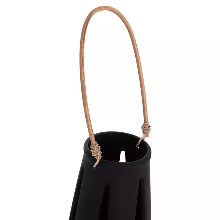 ΕΠΙΤΡΑΠΕΖΙΟ ΦΑΝΑΡΙ ERANTYL HM4696.01L ΜΑΥΡΟ FIBER CEMENT & ΧΕΡΟΥΛΙ RATTAN Φ17x27Yεκ.