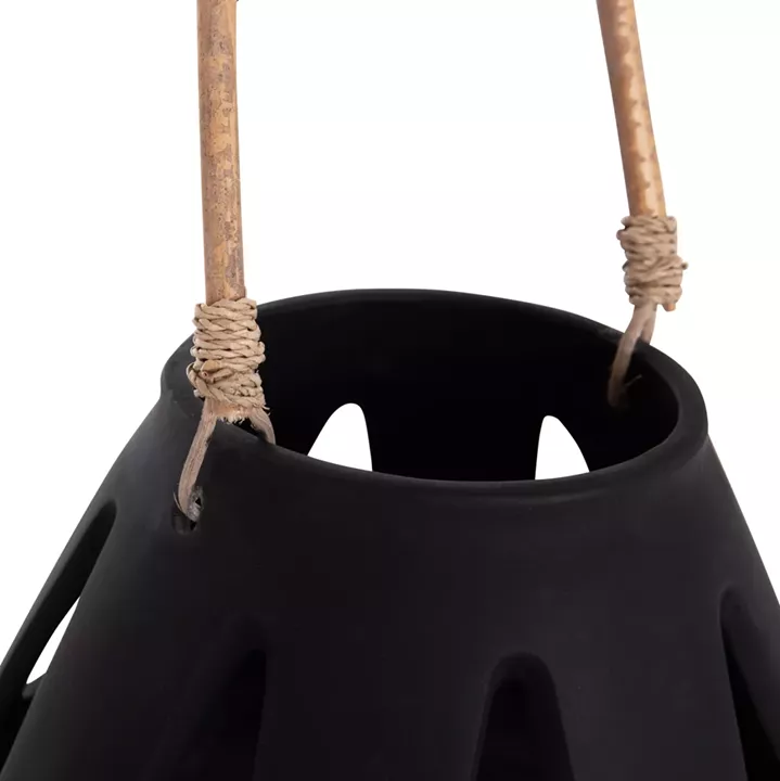 ΕΠΙΤΡΑΠΕΖΙΟ ΦΑΝΑΡΙ ERANTYL HM4696.01S ΜΑΥΡΟ FIBER CEMENT & ΧΕΡΟΥΛΙ RATTAN Φ25x17Yεκ.