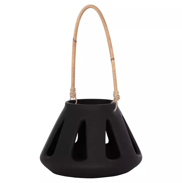 ΕΠΙΤΡΑΠΕΖΙΟ ΦΑΝΑΡΙ ERANTYL HM4696.01S ΜΑΥΡΟ FIBER CEMENT & ΧΕΡΟΥΛΙ RATTAN Φ25x17Yεκ.