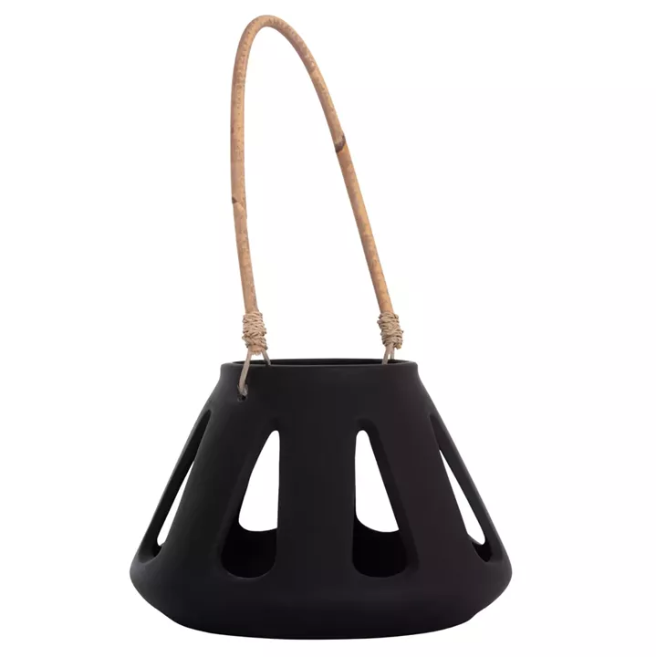 ΕΠΙΤΡΑΠΕΖΙΟ ΦΑΝΑΡΙ ERANTYL HM4696.01S ΜΑΥΡΟ FIBER CEMENT & ΧΕΡΟΥΛΙ RATTAN Φ25x17Yεκ.