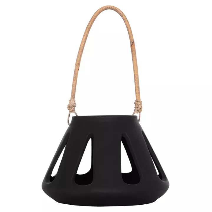 ΕΠΙΤΡΑΠΕΖΙΟ ΦΑΝΑΡΙ ERANTYL HM4696.01S ΜΑΥΡΟ FIBER CEMENT & ΧΕΡΟΥΛΙ RATTAN Φ25x17Yεκ.