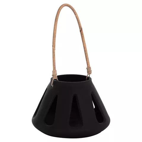 ΕΠΙΤΡΑΠΕΖΙΟ ΦΑΝΑΡΙ ERANTYL HM4696.01S ΜΑΥΡΟ FIBER CEMENT & ΧΕΡΟΥΛΙ RATTAN Φ25x17Yεκ.