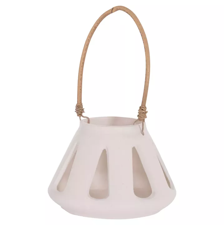 ΕΠΙΤΡΑΠΕΖΙΟ ΦΑΝΑΡΙ ERANTYL HM4696.02S ΛΕΥΚΟ FIBER CEMENT & ΧΕΡΟΥΛΙ RATTAN Φ25x17Yεκ.