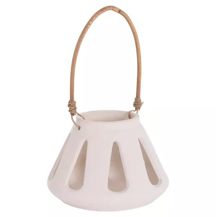 ΕΠΙΤΡΑΠΕΖΙΟ ΦΑΝΑΡΙ ERANTYL HM4696.02S ΛΕΥΚΟ FIBER CEMENT & ΧΕΡΟΥΛΙ RATTAN Φ25x17Yεκ.